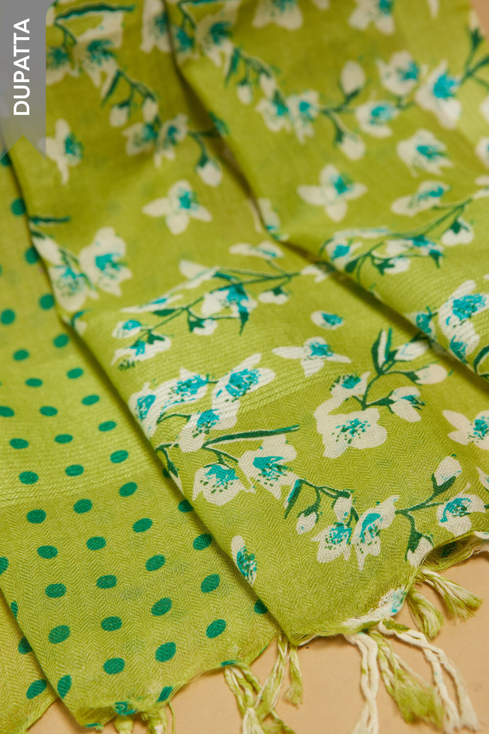 Green Screen Printed Pure Cotton Unstitched Suit Set image number null