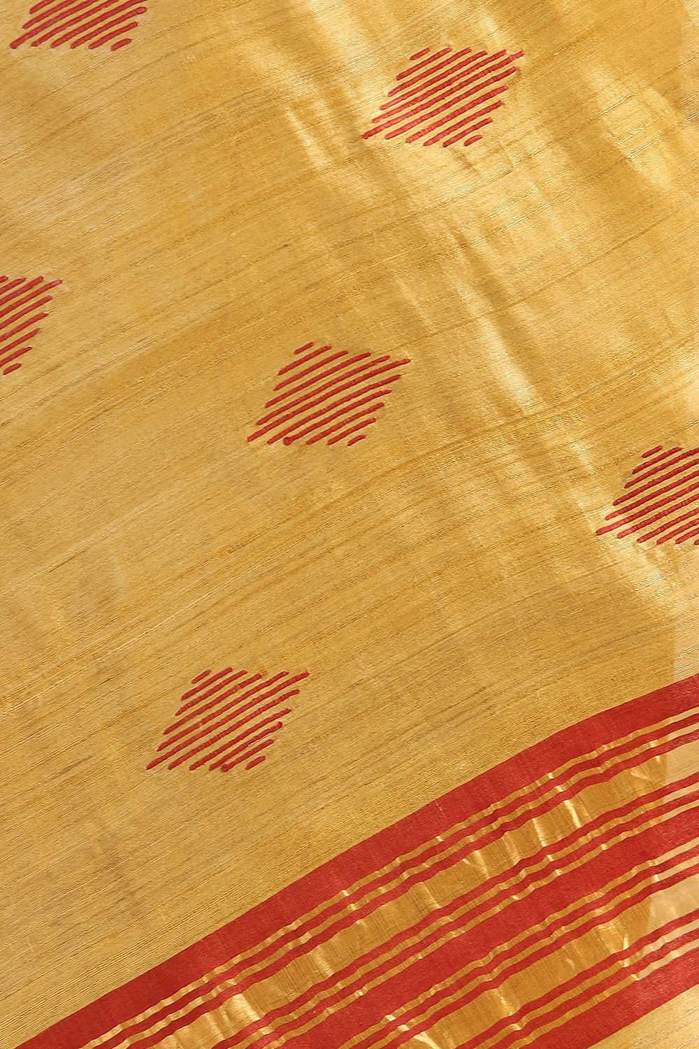 Yellow Pure Tussar Bhagalpuri Saree image number null
