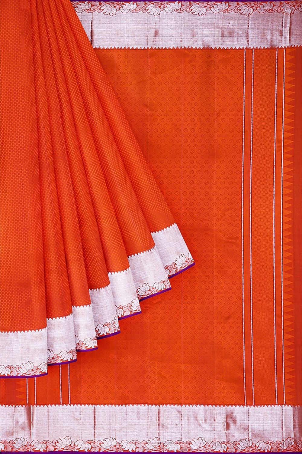 Orange Pure Silk Kanjivaram Saree image number null