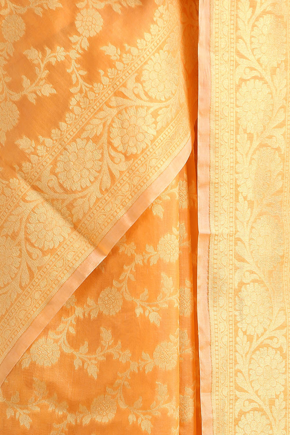 Orange Pure Silk Cotton Banarasi Saree image number null