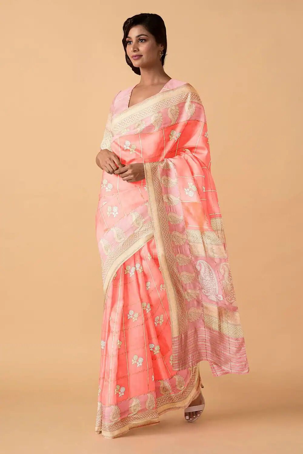 Light Pink Pure Banarasi Silk Sarees image number null