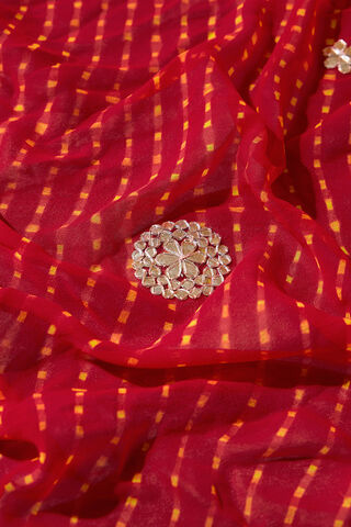 Red Pure Silk Georgette Embroidered Saree thumbnail image number null