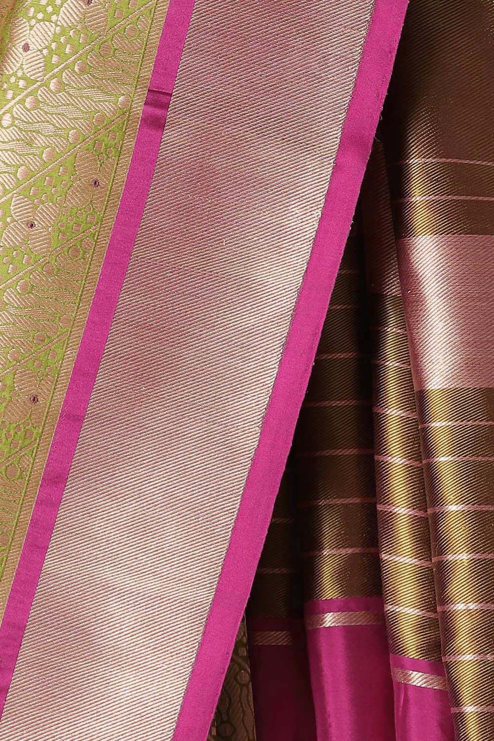 Green Pure Silk Banarasi Brocade Saree image number null