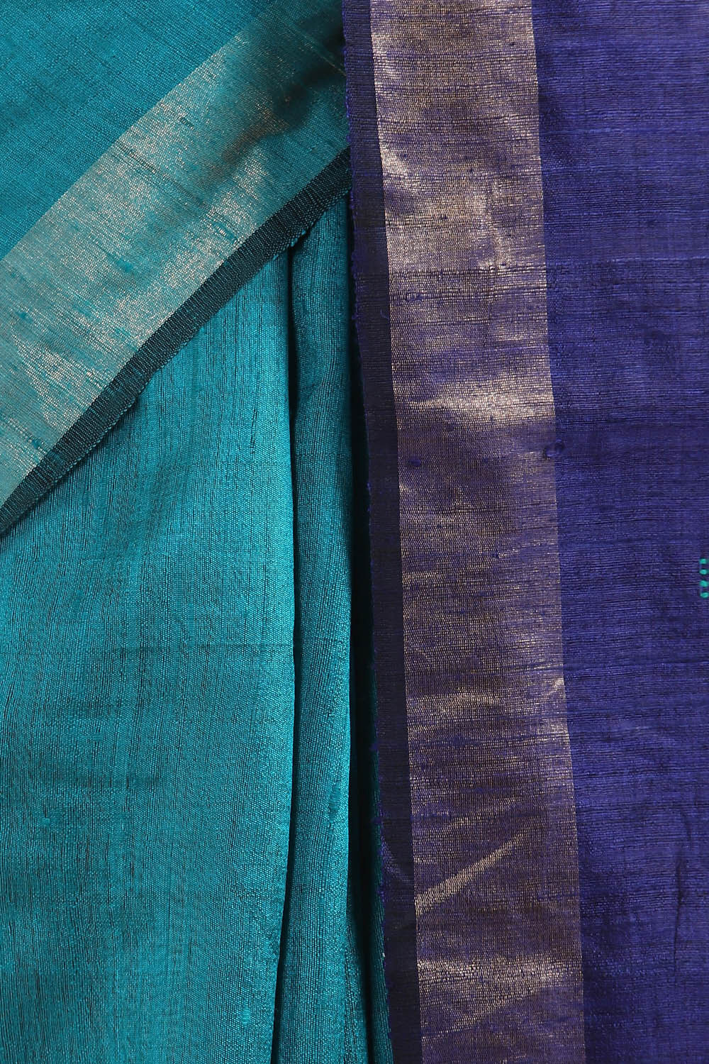 Green Pure Tussar Silk Bhagalpuri Saree image number null