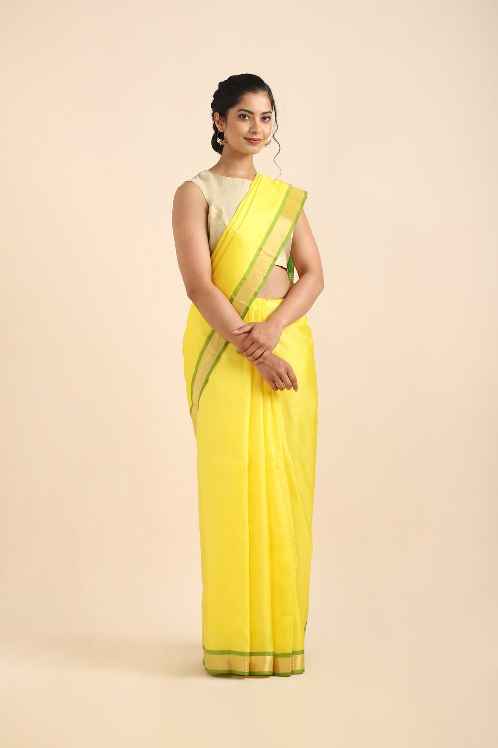 Yellow Pure Soft Silk Saree image number null