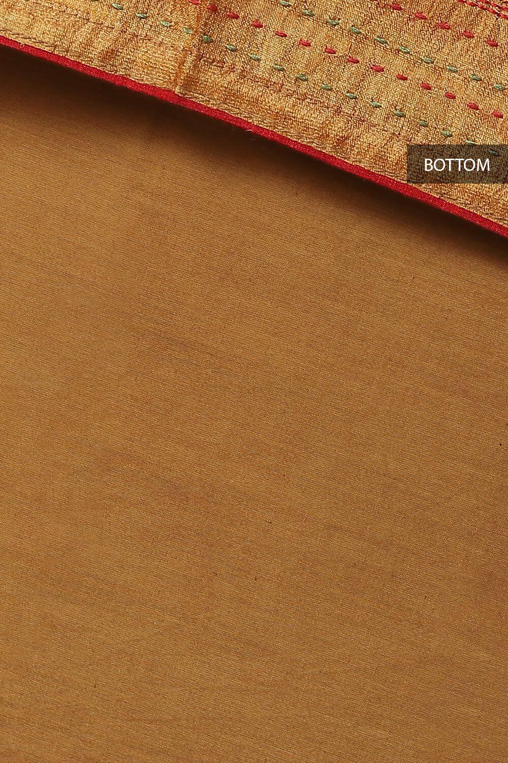 Light Orange Tussar Embroidered Unstitched Suit Set image number null