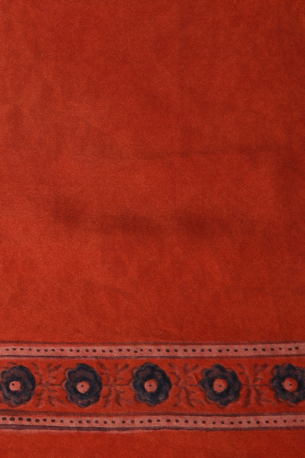 Orange Pure Silk Ajrakh Printed Saree image number null