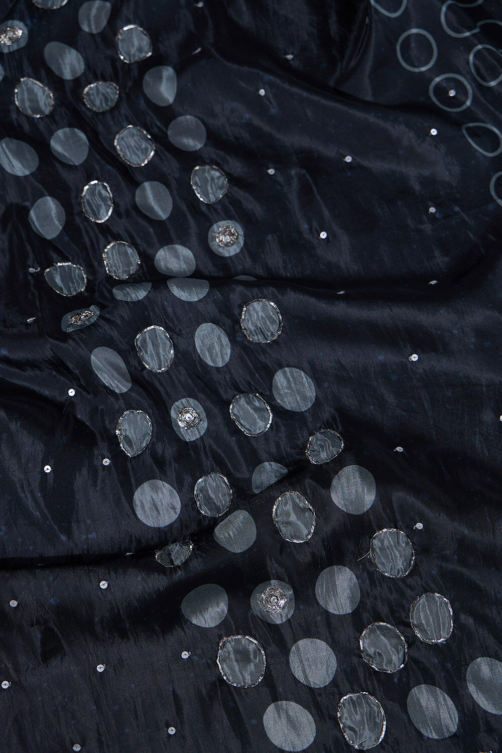Black Viscose Embroidered Saree image number null