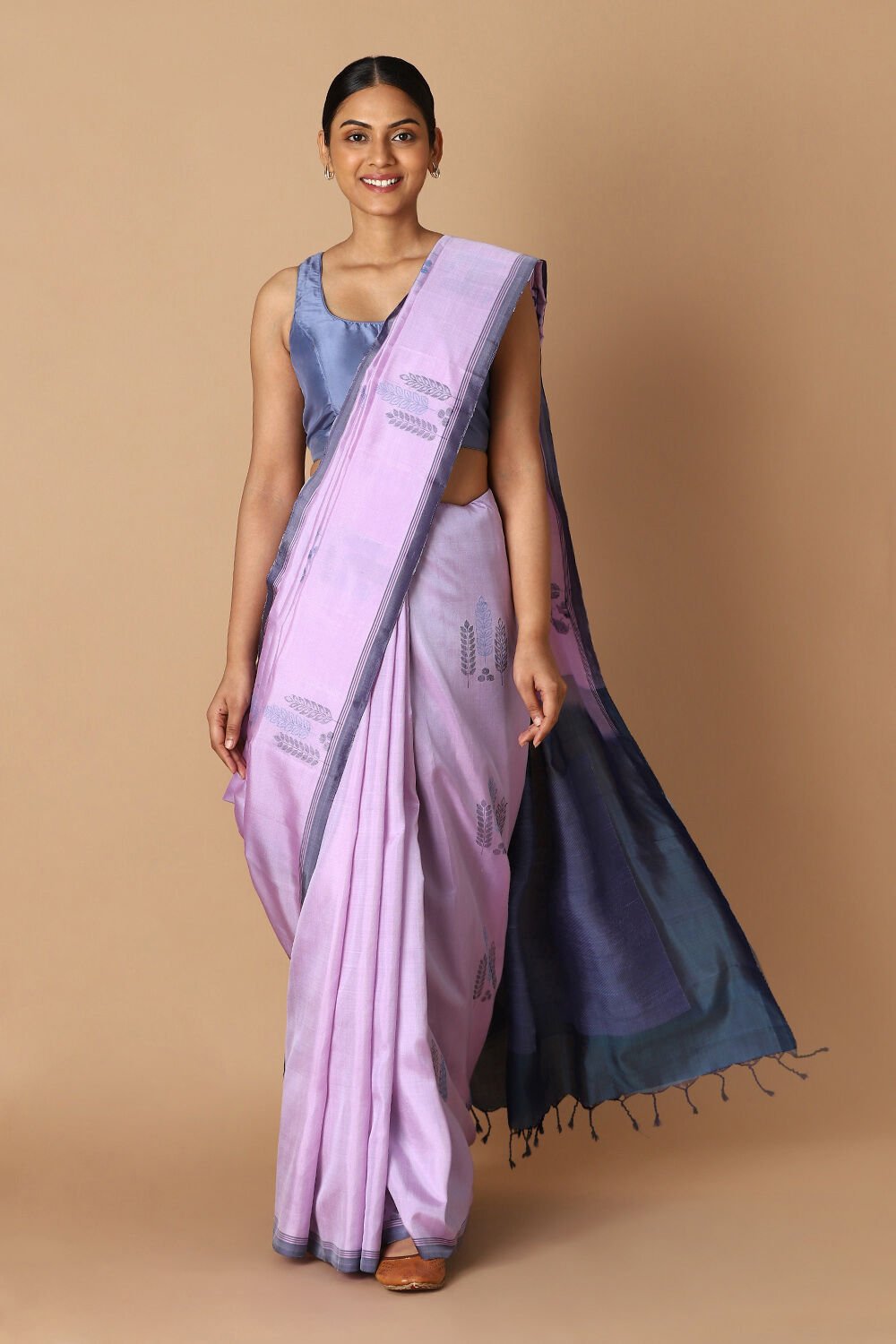 Light Violet Pure Silk South Saree image number null
