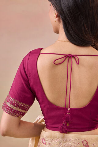 Dark Pink Pure Viscose Embroidered Blouse thumbnail image number null