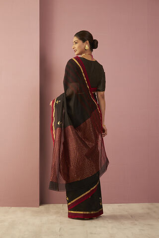 Black Woven Pure Silk Cotton Chanderi Saree thumbnail image number null