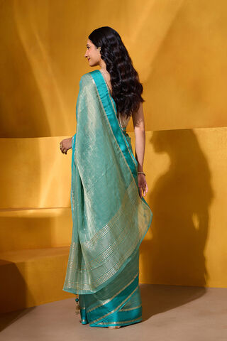 Light Green Tissue Viscose Woven Saree thumbnail image number null