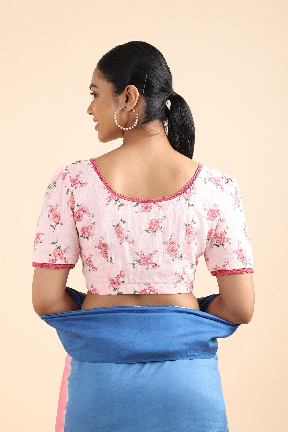 Light Pink Printed Viscose Blouse image number null