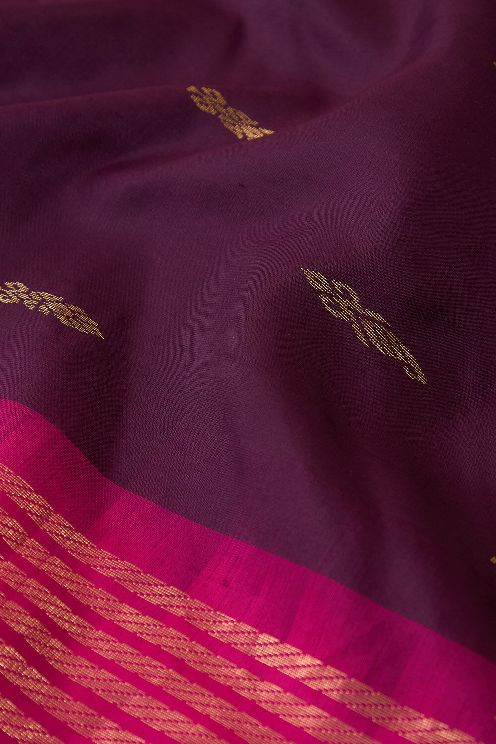 Dark Violet Woven Pure Silk Saree image number null