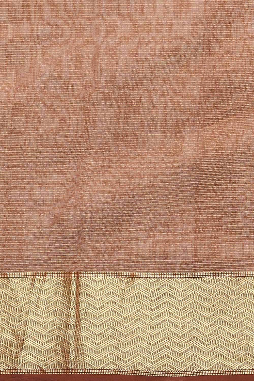 Gold Pure Cotton Tissue Maheswari Saree image number null