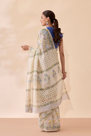 Light Blue Rajasthan Pure Silk Cotton Printed Sanganeri Saree thumbnail image number null
