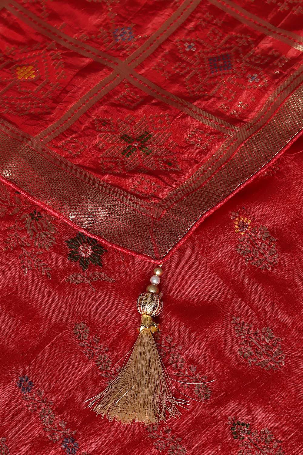 Red Luxe Woven Saree image number null