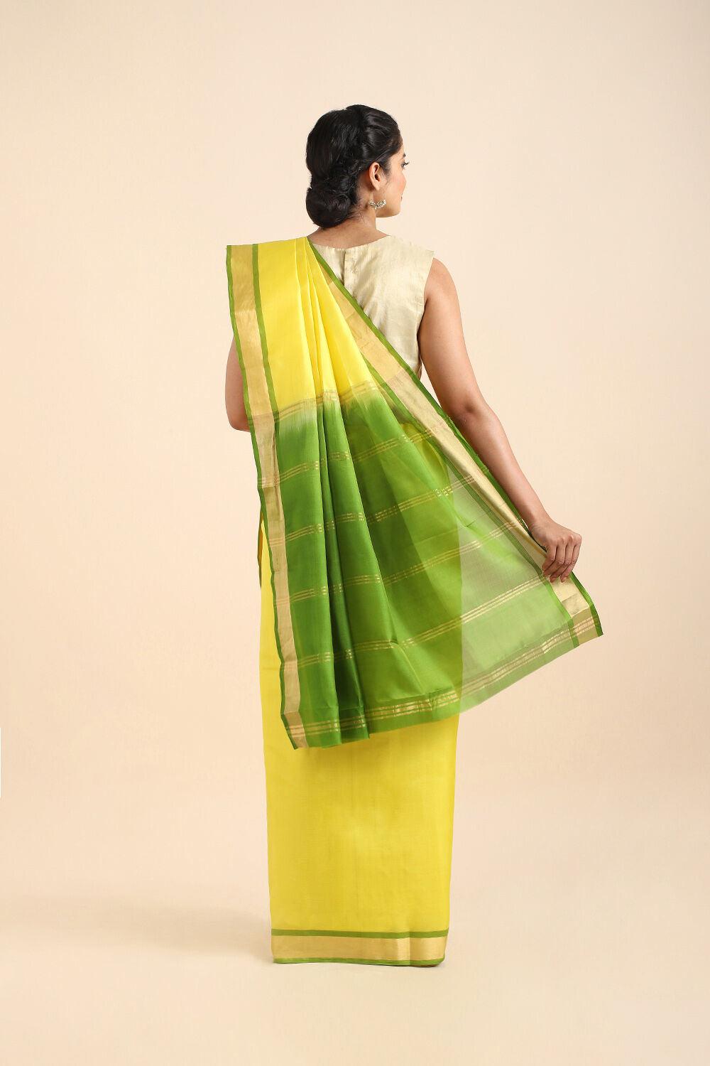Yellow Pure Soft Silk Saree image number null