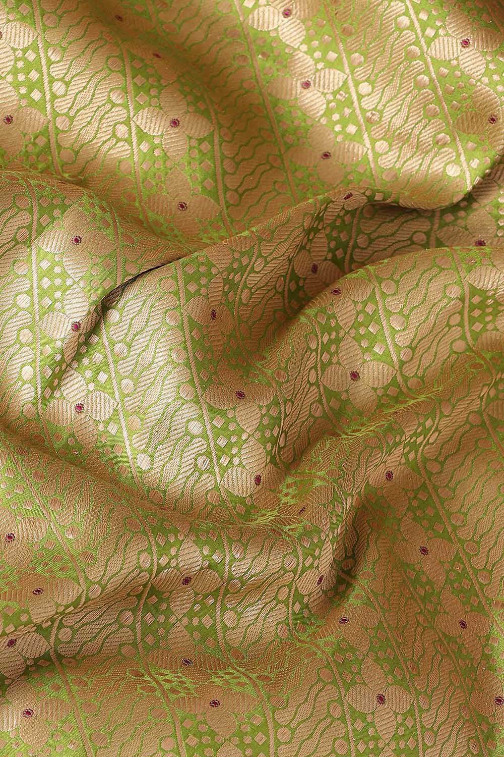 Green Pure Silk Banarasi Brocade Saree image number null