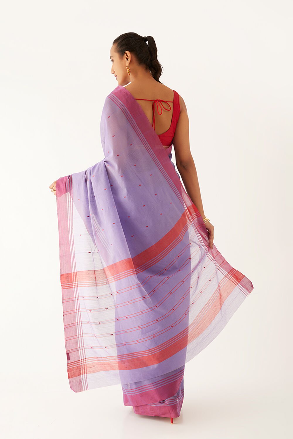 Purple Pure Silk Cotton Chanderi Saree image number null