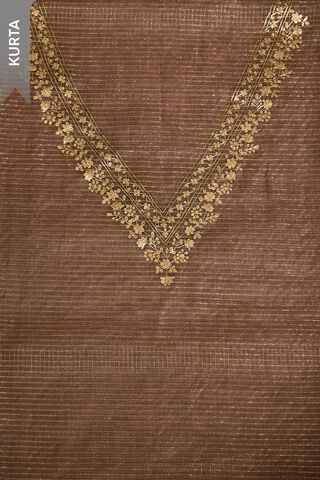 Grey Pure Silk Tissue Embroidered Unstitched Suit Set thumbnail image number null