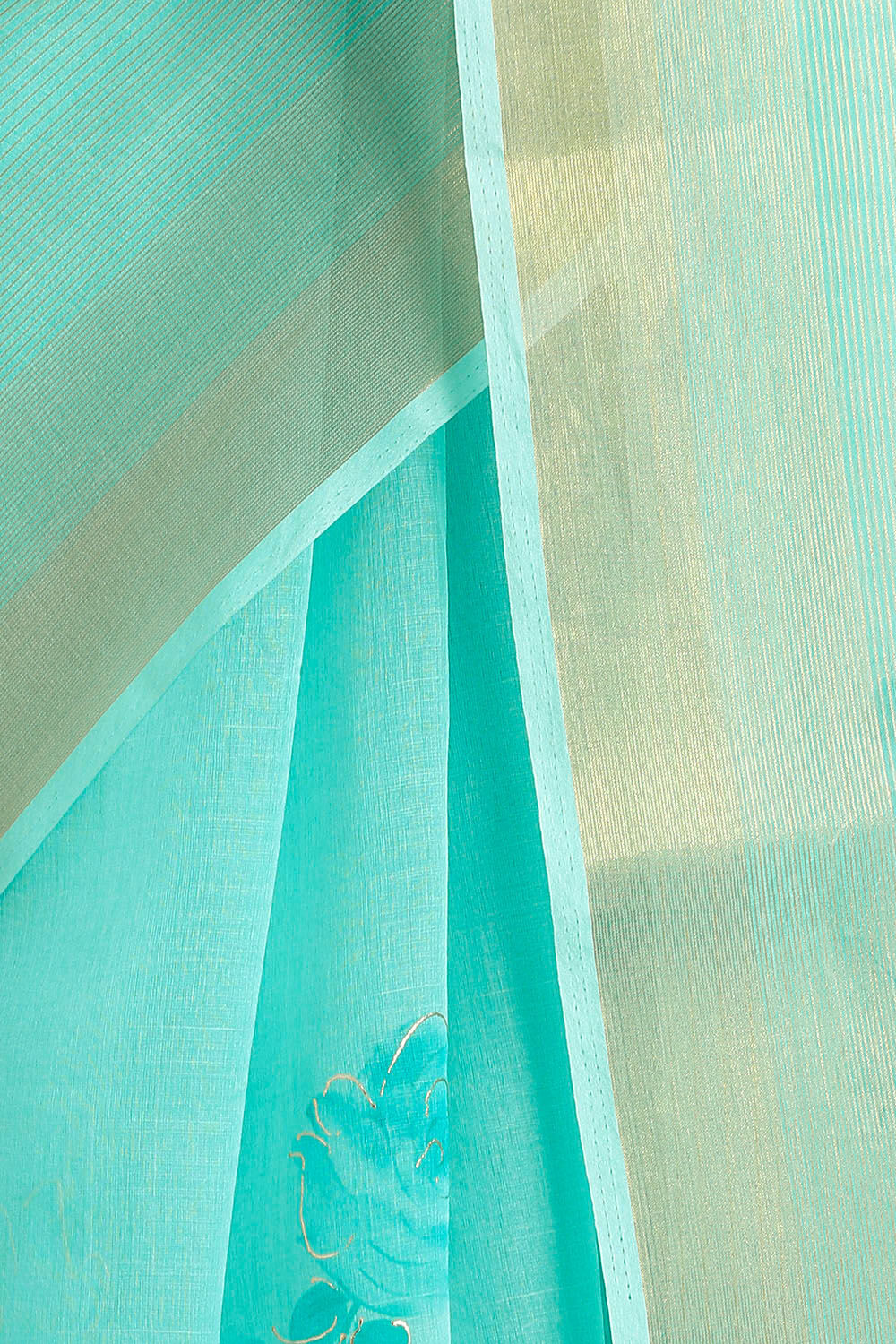 Blue Pure Embroidered Saree image number null