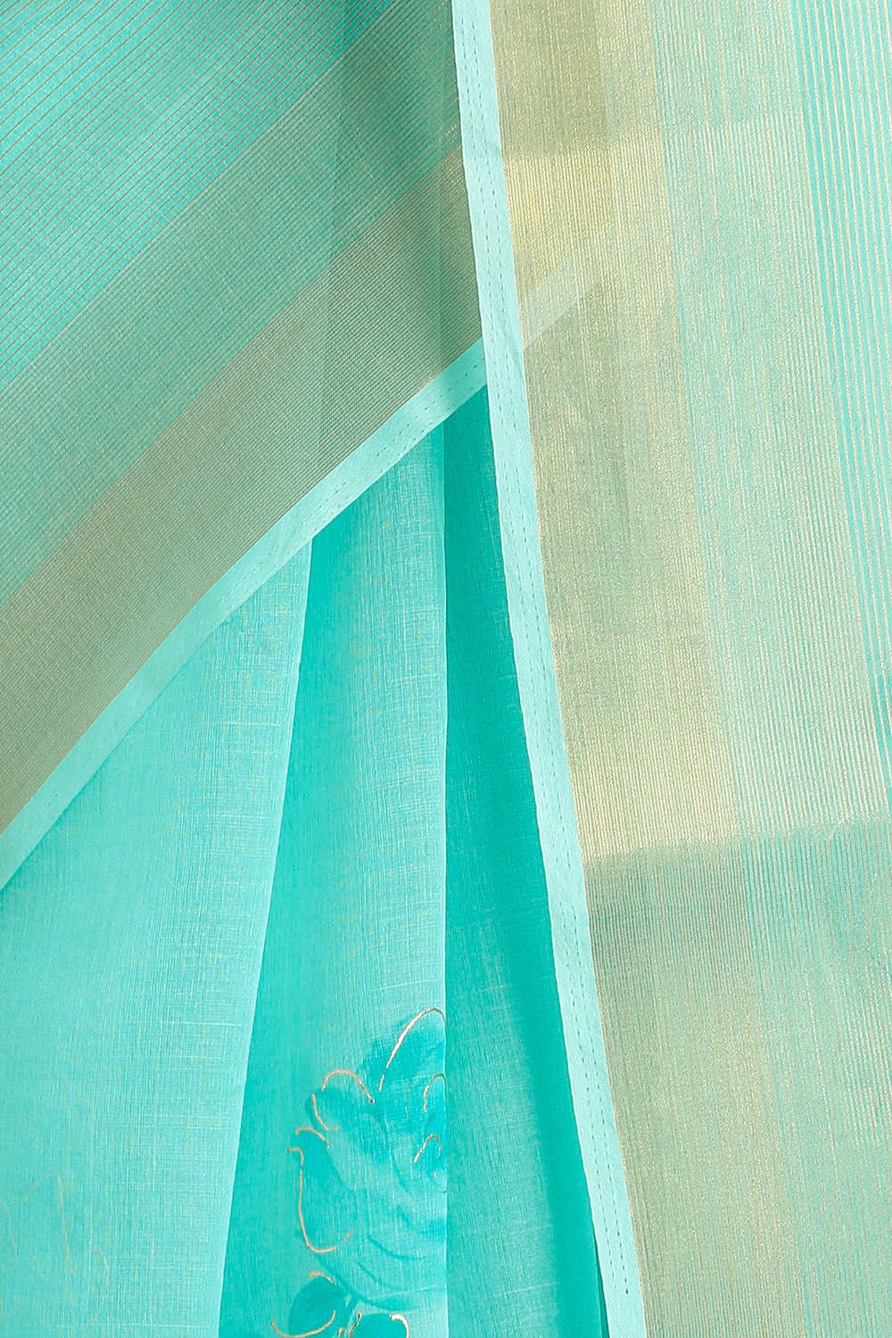 Blue Pure Embroidered Saree image number null