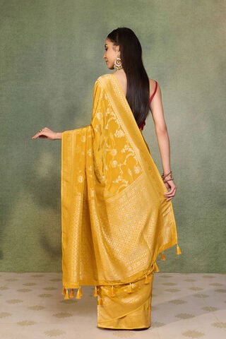 Yellow Woven Pure Viscose Saree thumbnail image number null