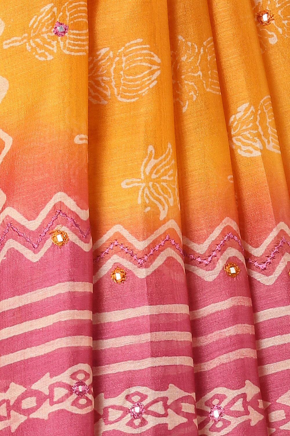 Yellow Embroidered Pure Silk Cotton Saree image number null