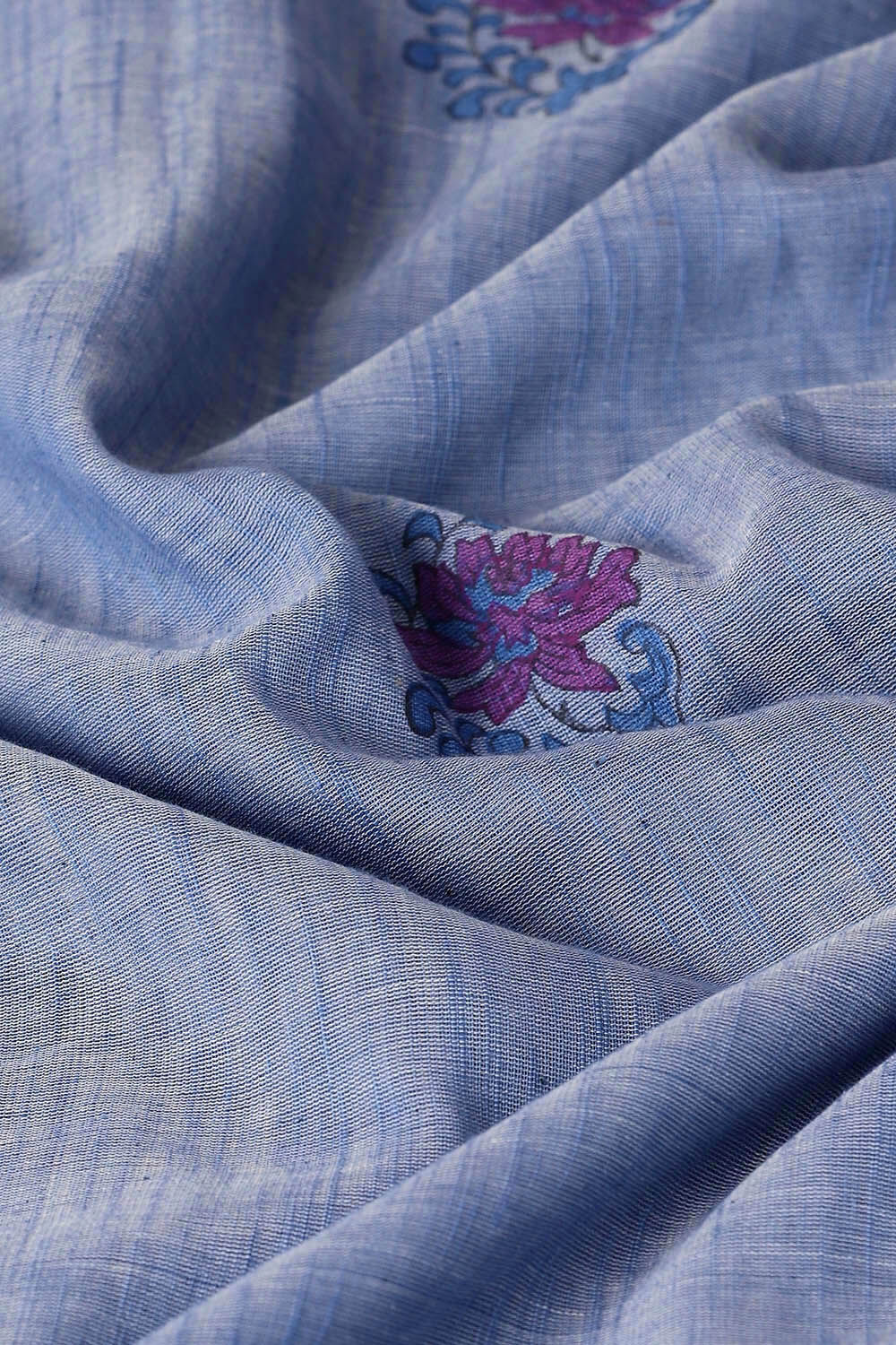 Light Blue Pure Cotton Printed Saree image number null