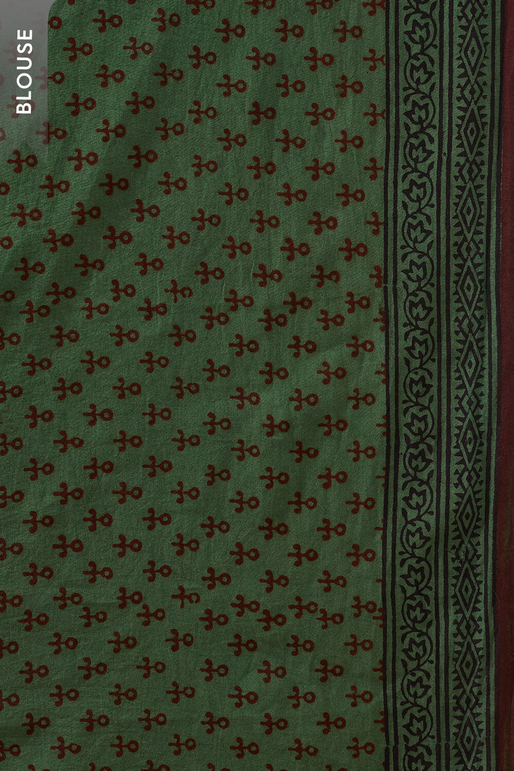 Green Bagh Block Printed Pure Cotton Saree image number null