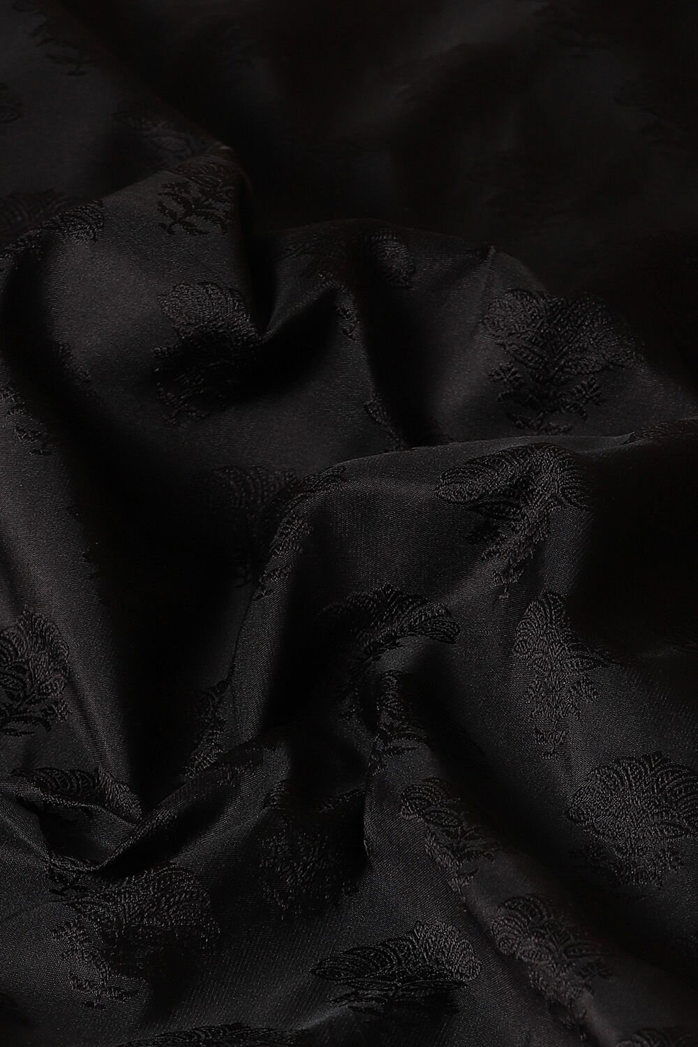 Black Pure Silk Banarasi Tanchoi Saree image number null