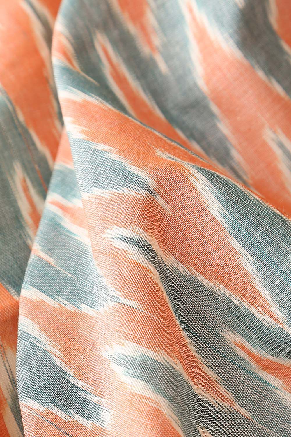 Light Orange Pure Cotton Pochampalli Ikat Saree image number null