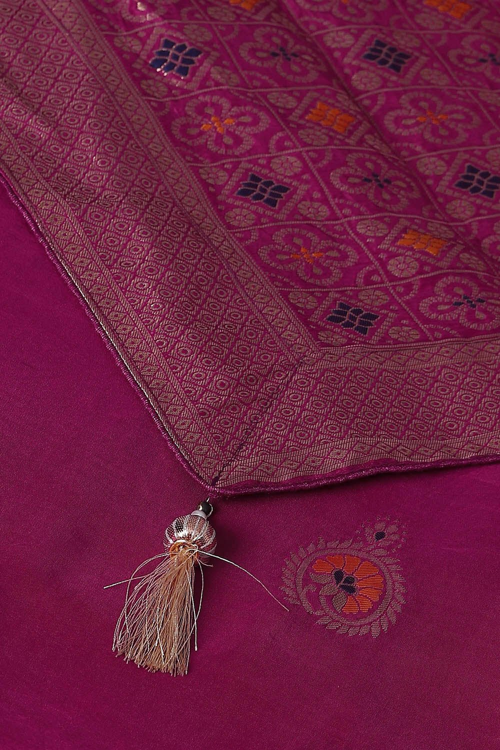 Magenta Pure Luxe Vegan Saree image number null