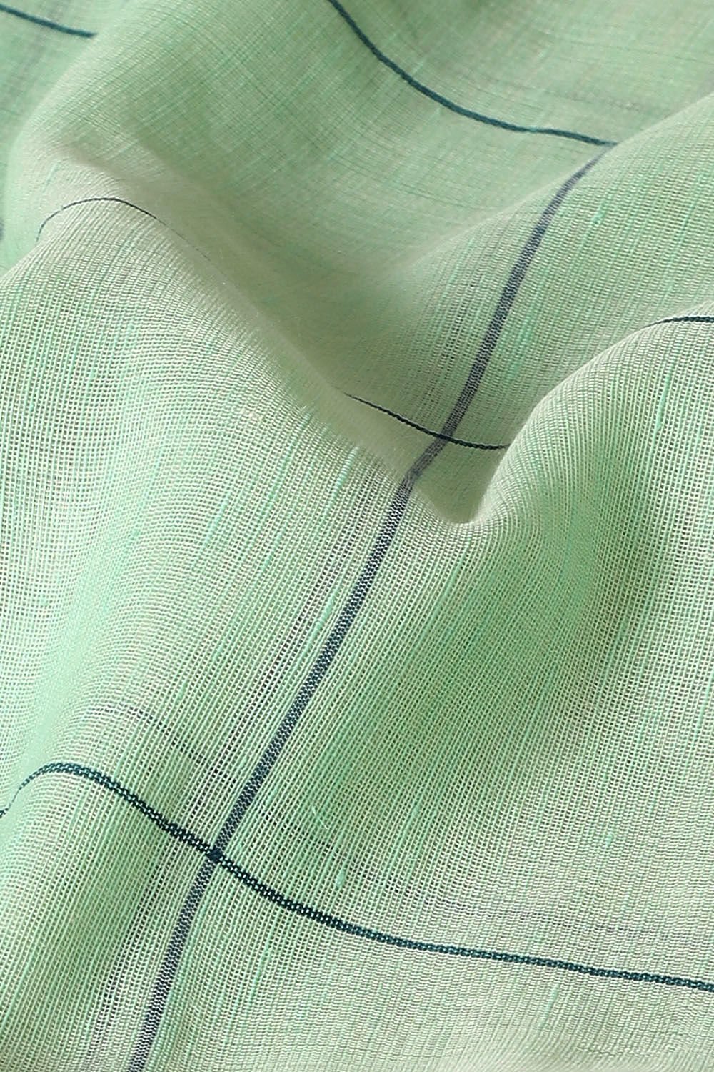 Green Pure Cotton Linen Bengal Saree image number null