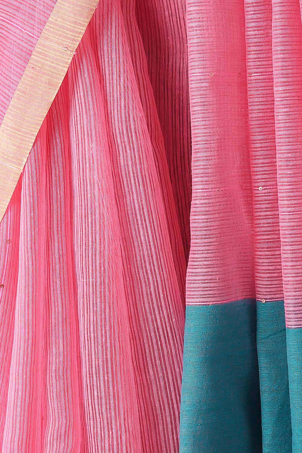 Pink Pure Silk Bengal Saree image number null