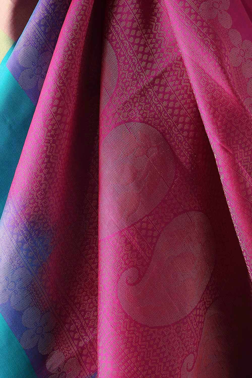 Dark Blue Pure Silk South Saree image number null