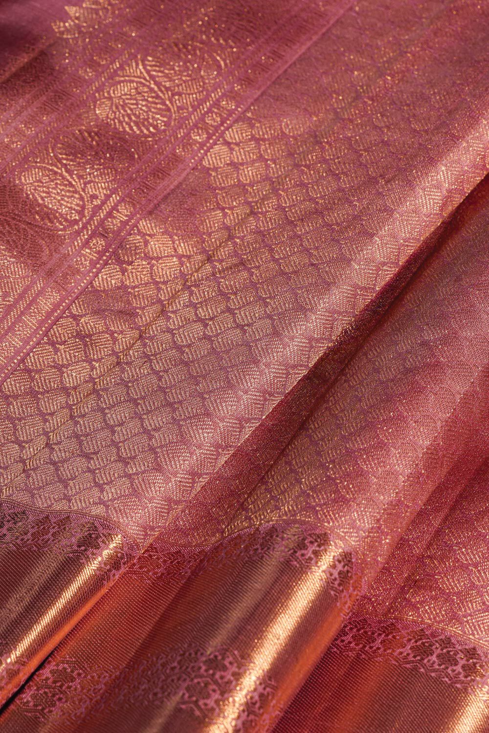 Light Pink Woven Pure Kanjivaram Silk Saree image number null