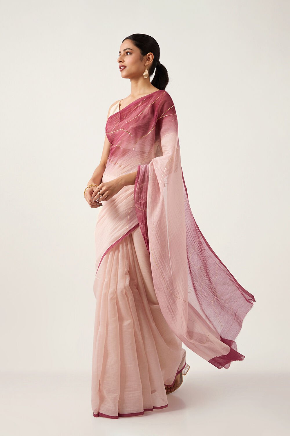 Pink Pure Silk Cotton Digital Printed Saree image number null