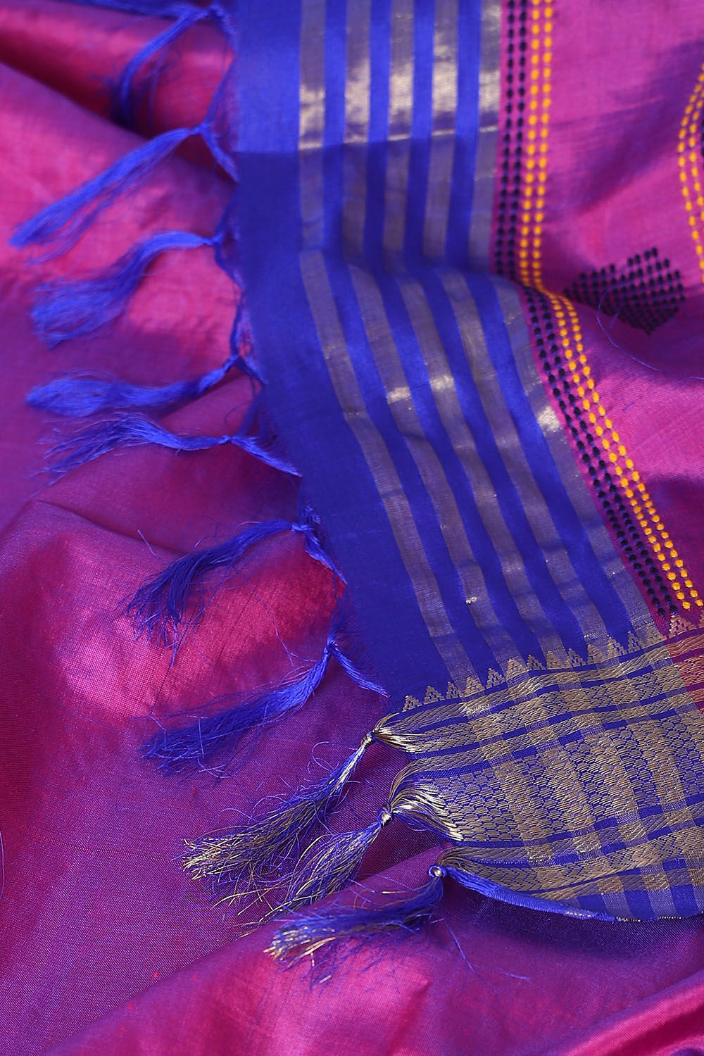 Dark Violet Pure Silk Saree image number null