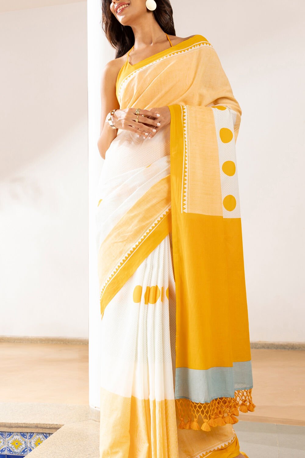 Multicolored Pure Cotton Printed Saree image number null