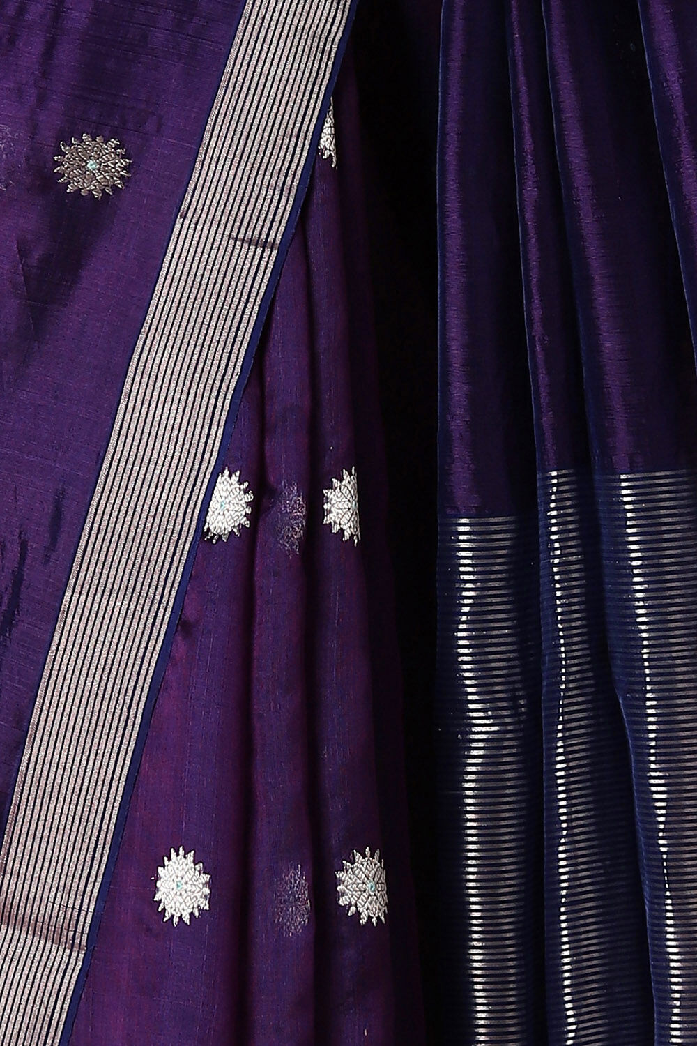 Blue Pure Silk Chanderi Saree image number null