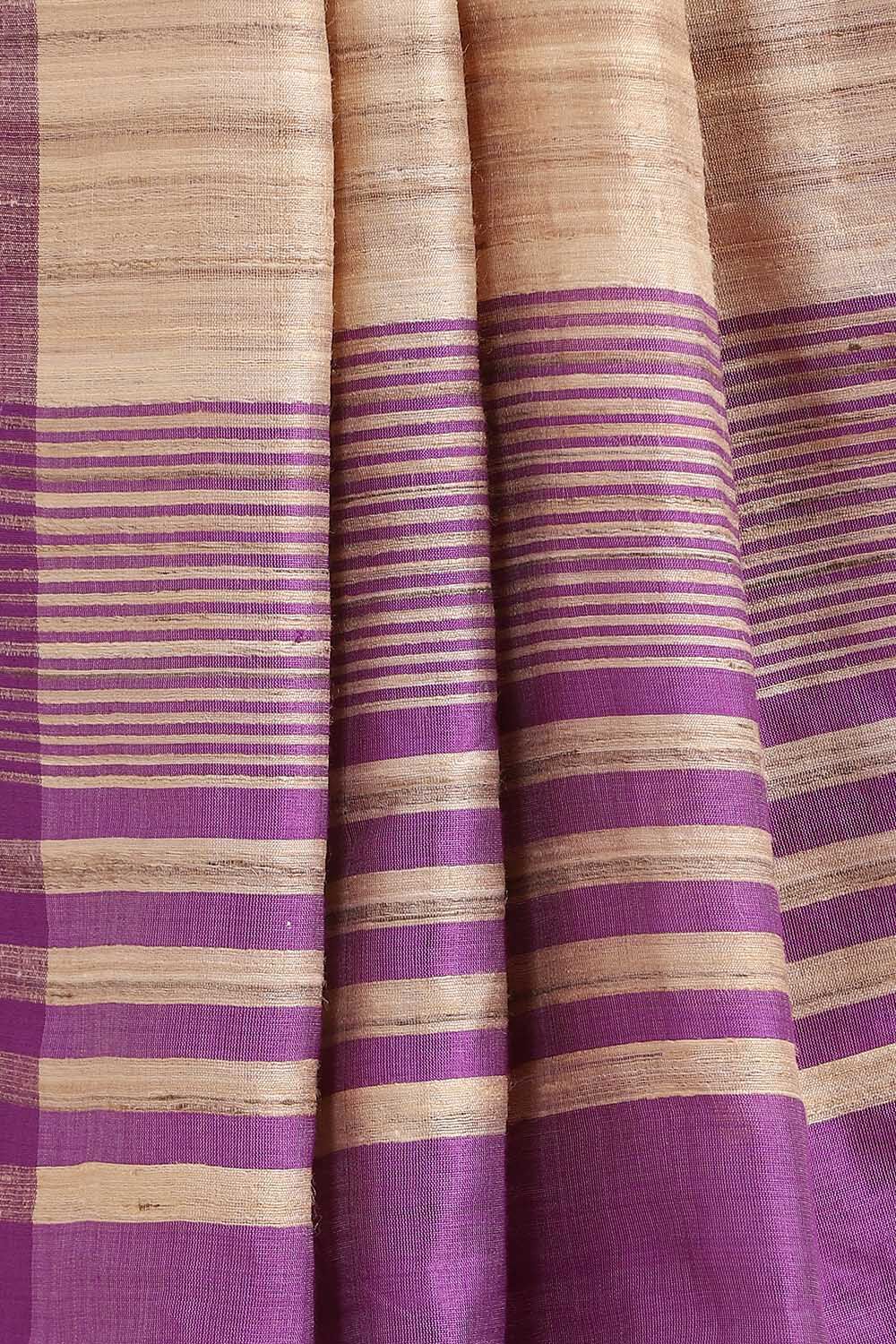 Purple Pure Silk Viscose Bhagalpuri Saree image number null