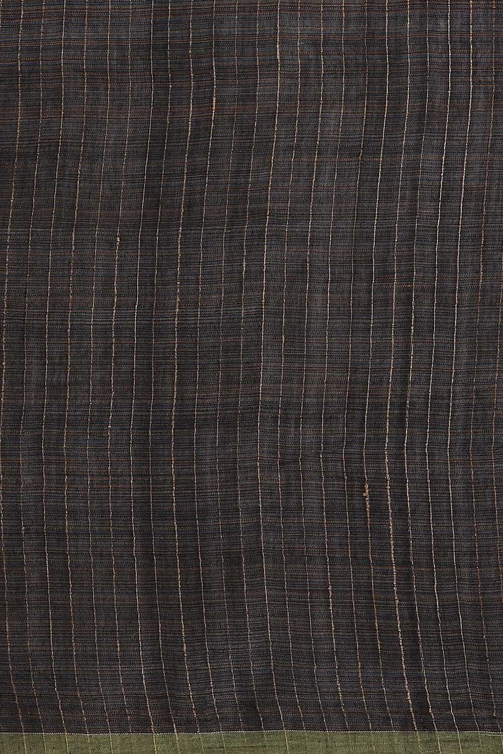 Black Pure Silk Cotton Jamdani Saree image number null