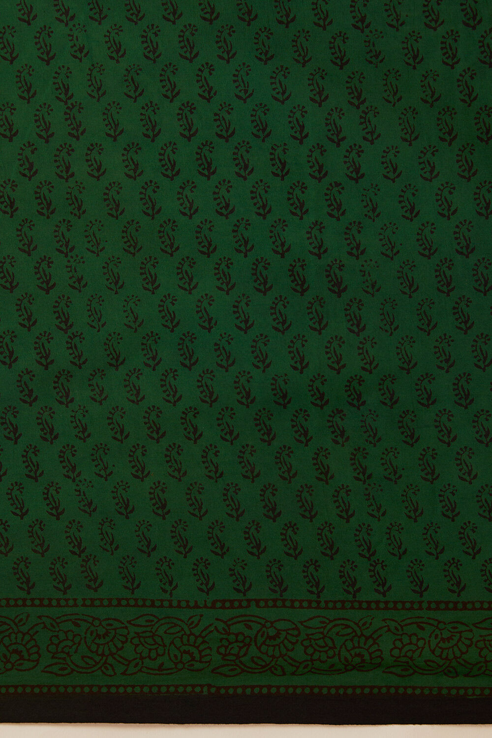 Dark Green Pure Cotton Bagh Printed Saree image number null