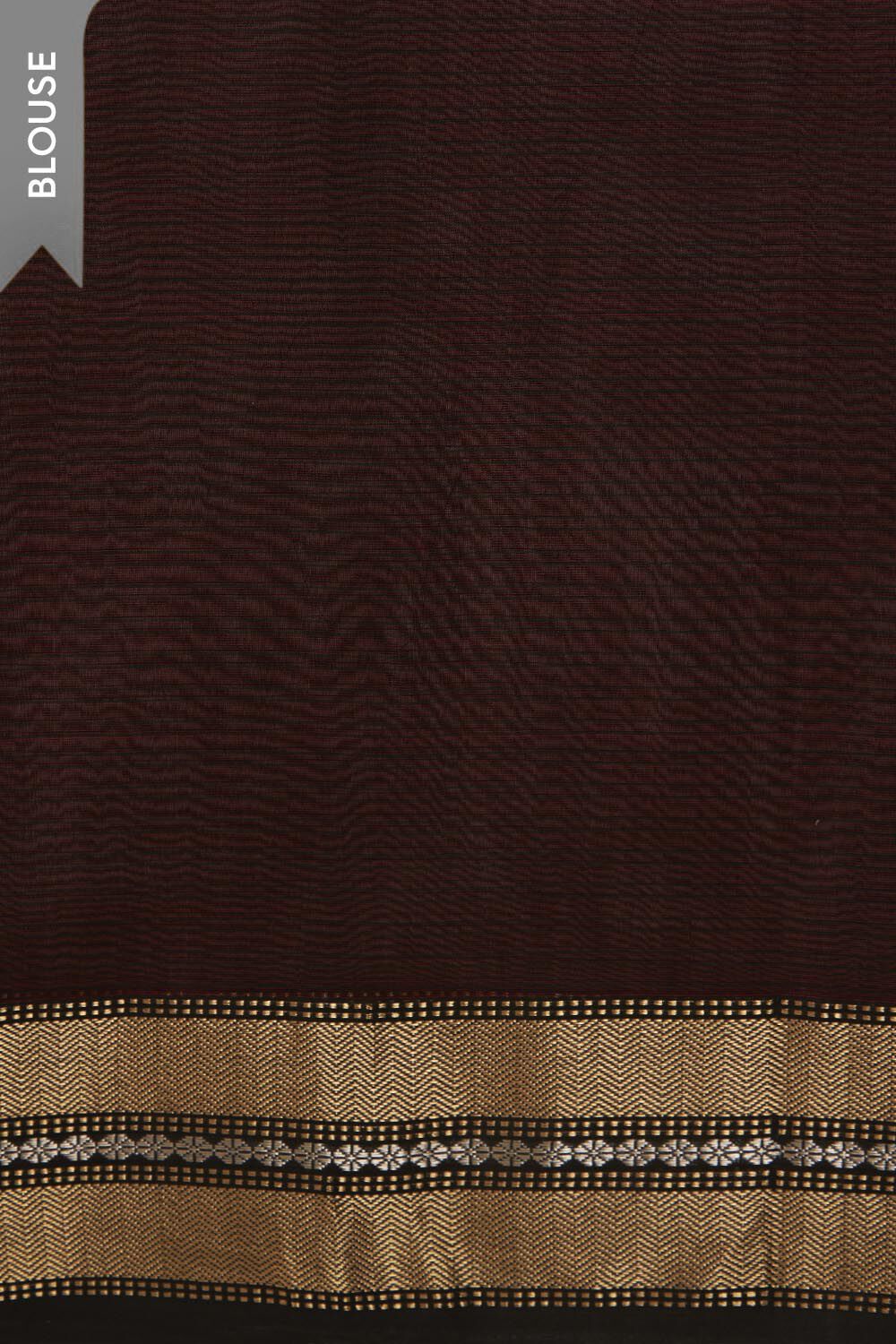Red Woven Pure Silk Cotton Maheshwari Saree image number null