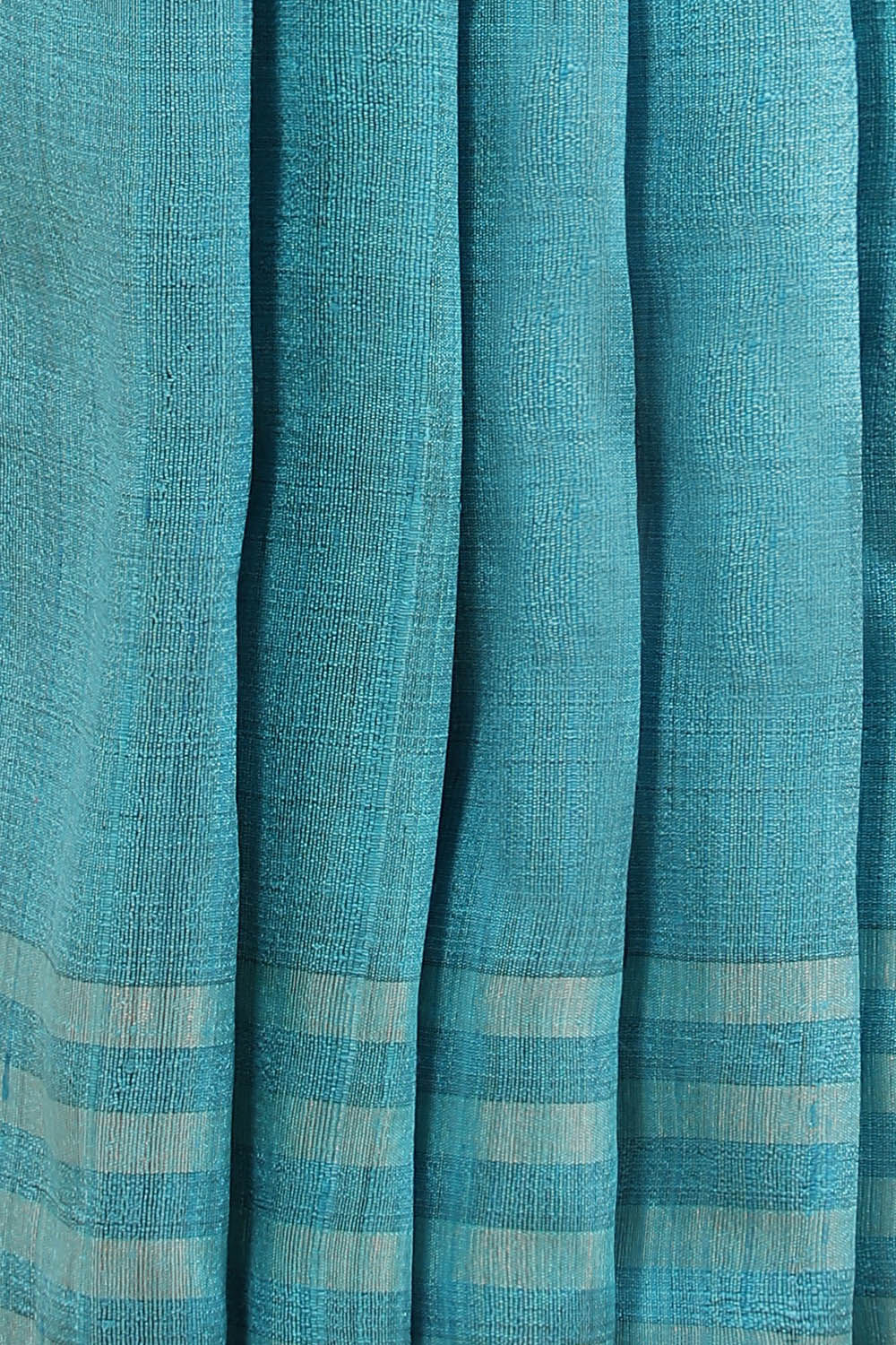 Light Blue Pure Tussar Silk Bhagalpuri Saree image number null