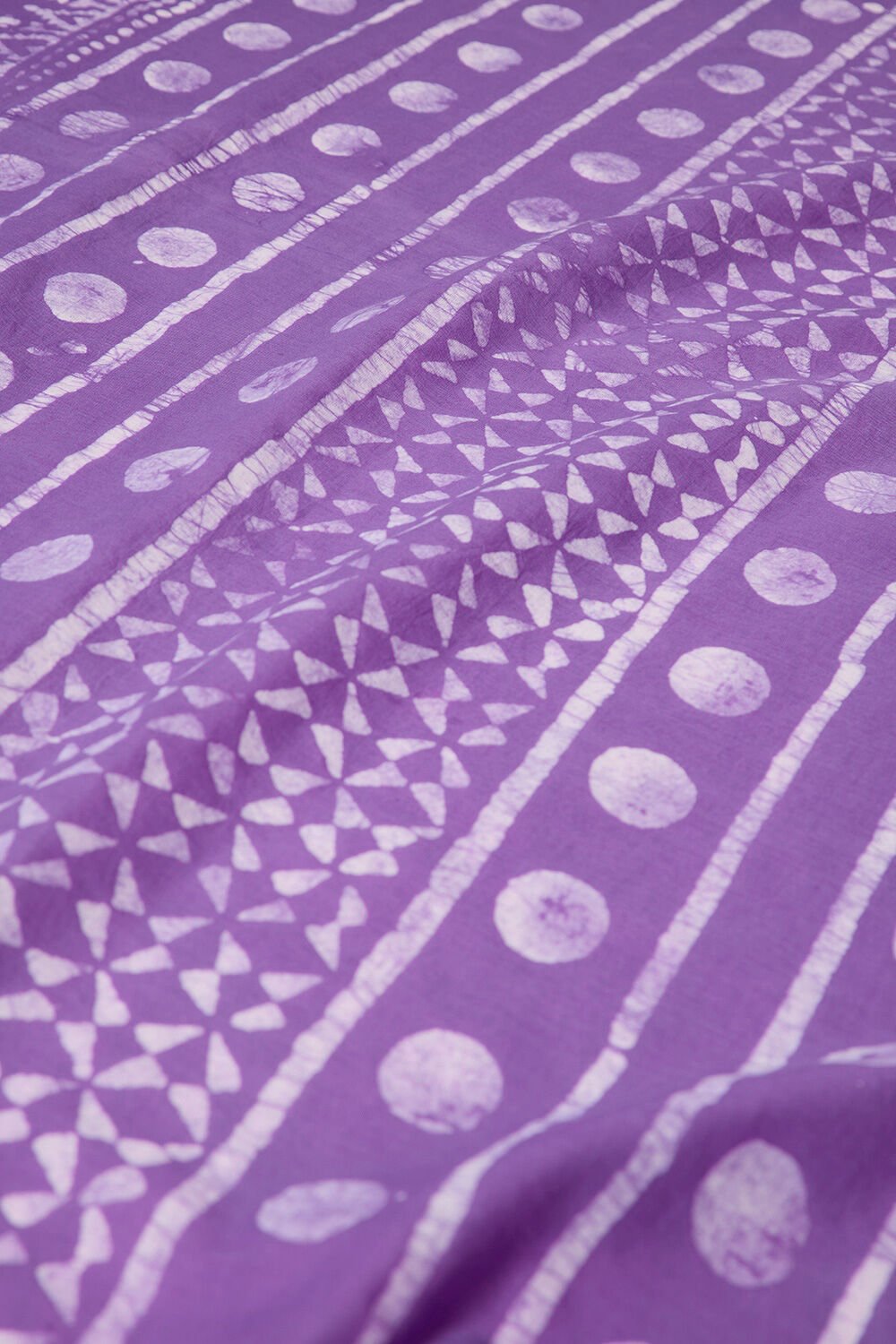Violet Pure Cotton Batik Saree image number null