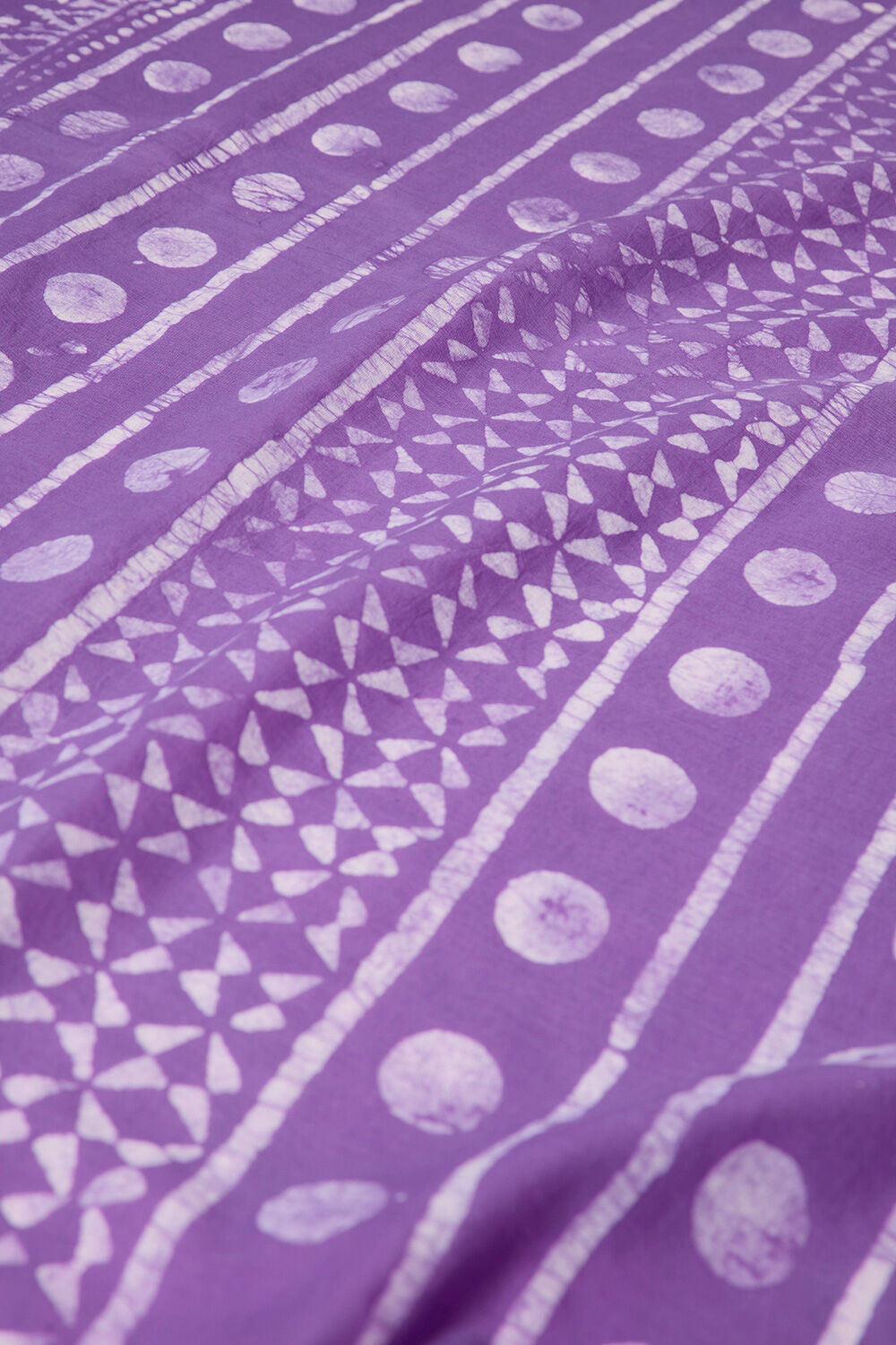 Violet Pure Cotton Batik Saree image number null