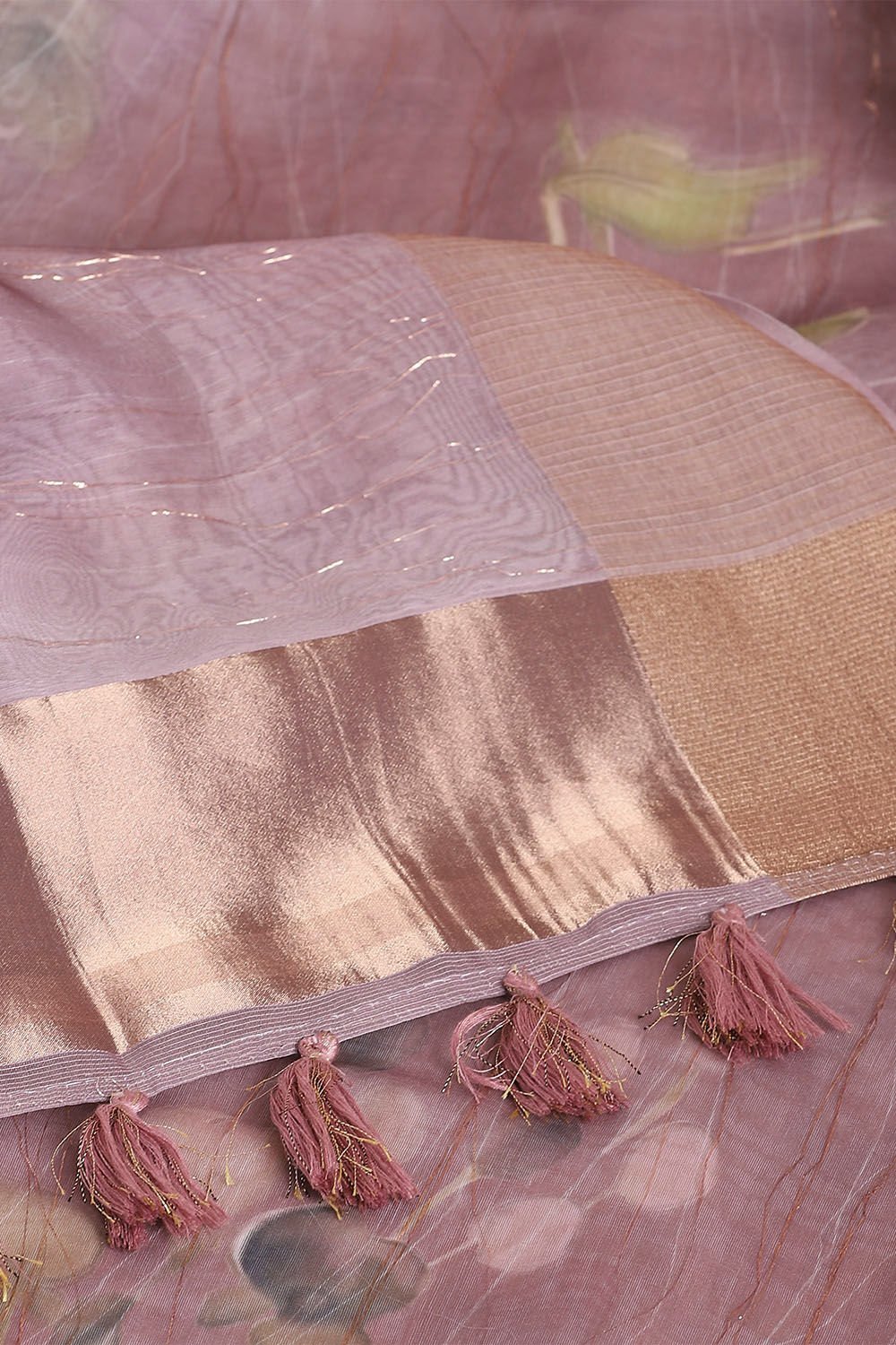 Purple Pure Embroidered Saree image number null